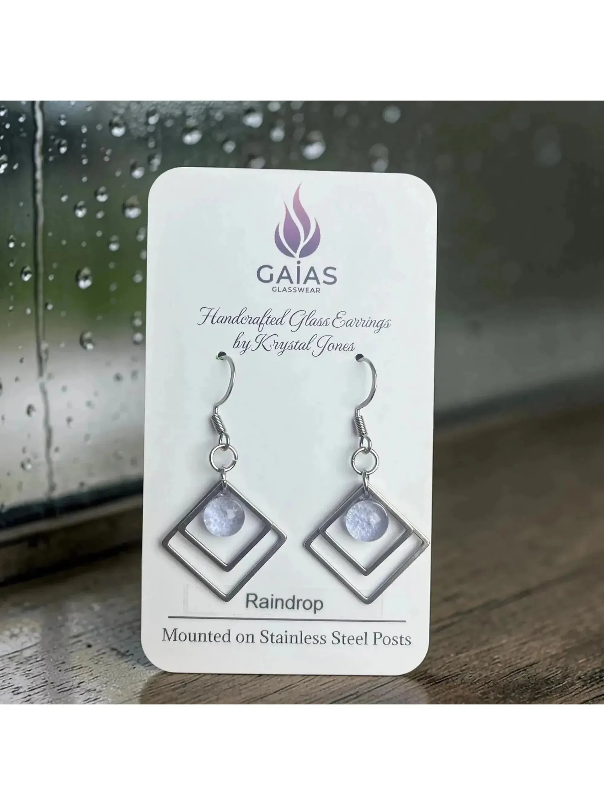 Raindrop | Geometric Fused Glass Earring